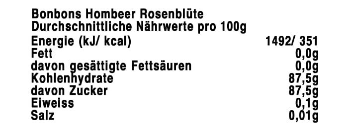 Bonbons Himbeer – Rosenblüte Produkt