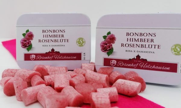 Bonbons Himbeere Rosenblüte