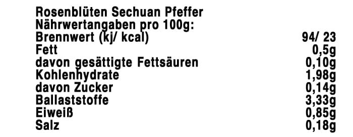 Rosenblüten Szechuan Pfeffer Produkt