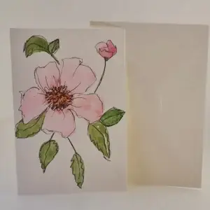 Produktbild zu Postkarte mit Rosenmotiv – handgemalt mit Liebe